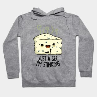Just A Sec I'm Stinking Funny Cheese Pun Hoodie